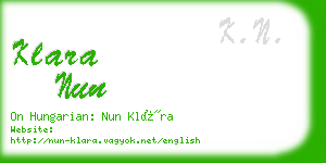 klara nun business card